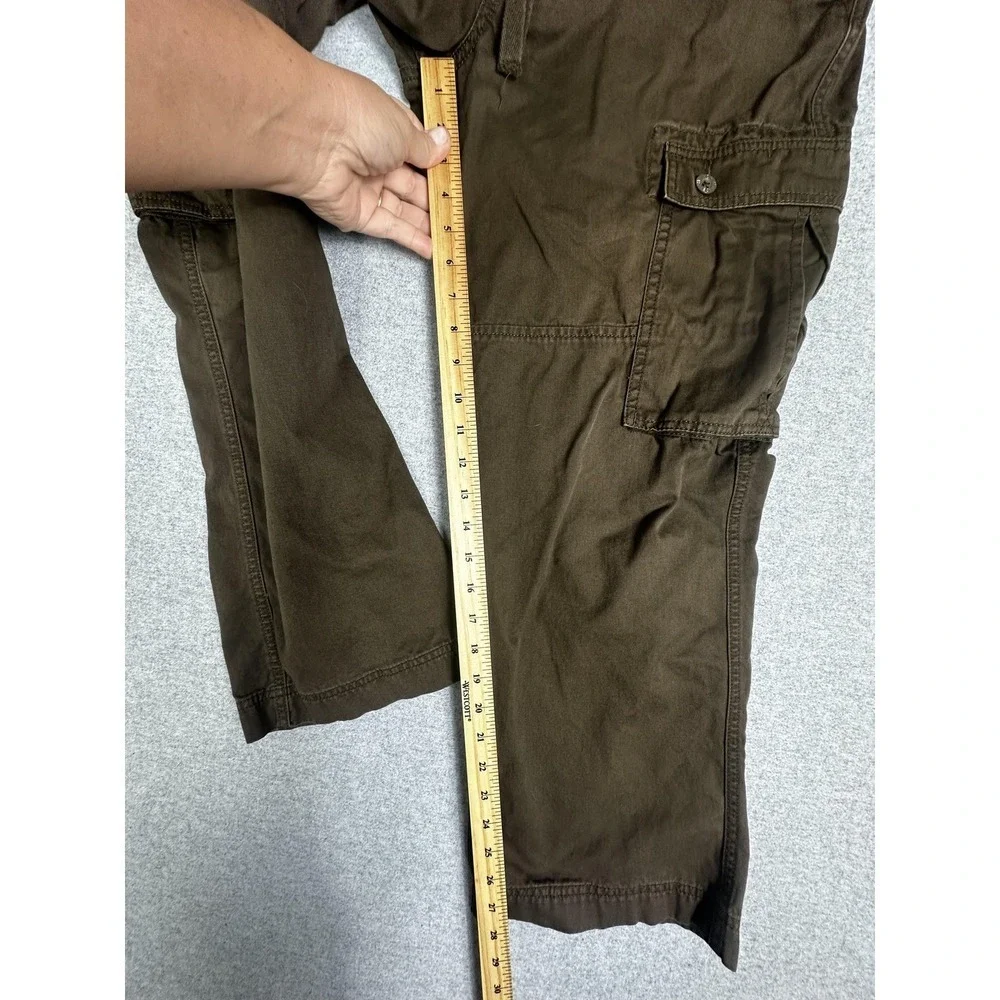 North Face Cargo Pant Mens 36x28 Brown Short Drawstring Hiking Utility Baggy Y2K